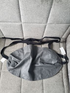 Maison Martin Margiela Line 11 Grey Leather Silver Silk Jabot Top W Black Ties